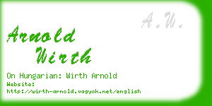 arnold wirth business card